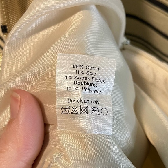 J. Crew size 0, black, gold and beige striped, mini skirt with pockets - Picture 8 of 10